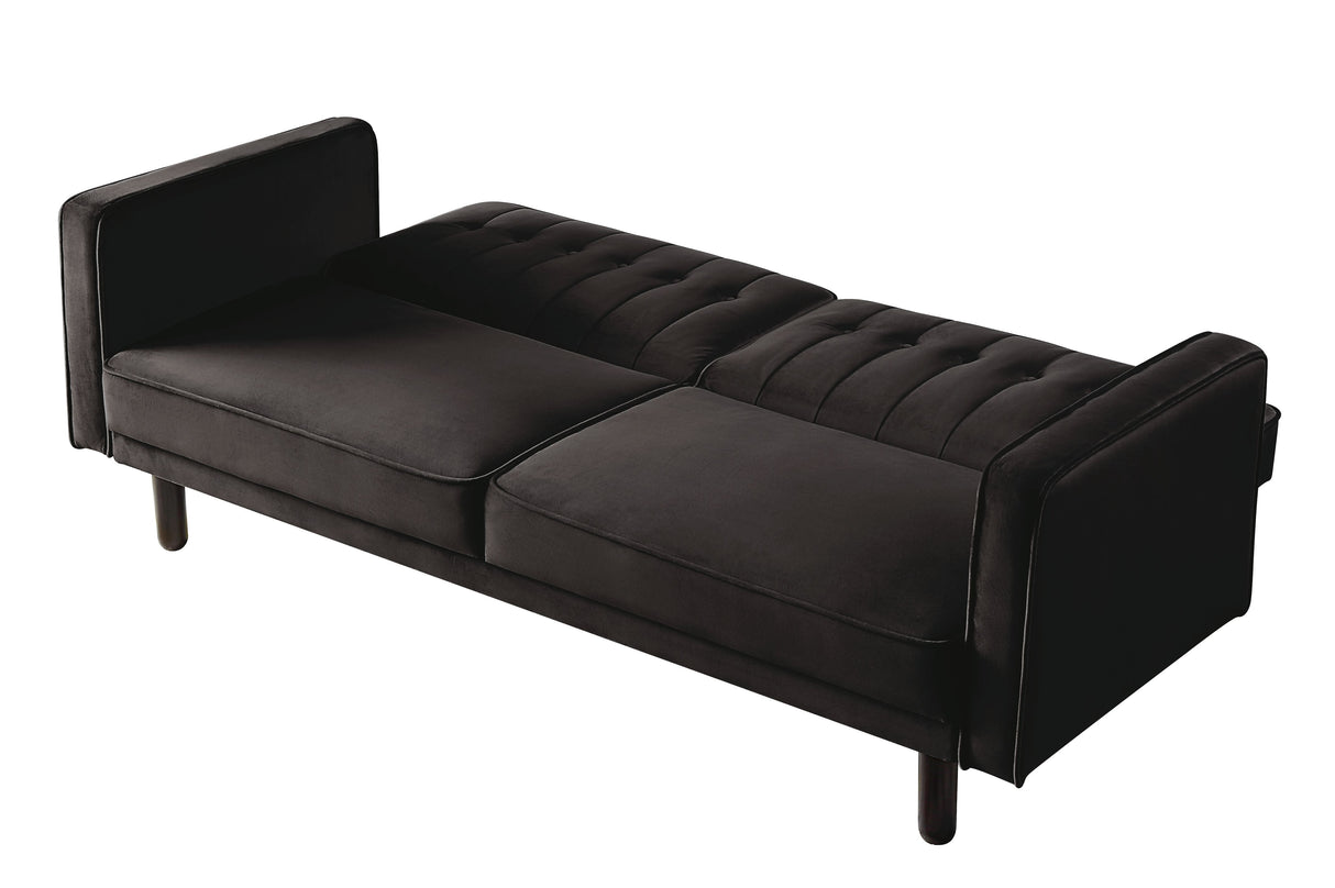 Qinven Dark Brown Velvet Futon