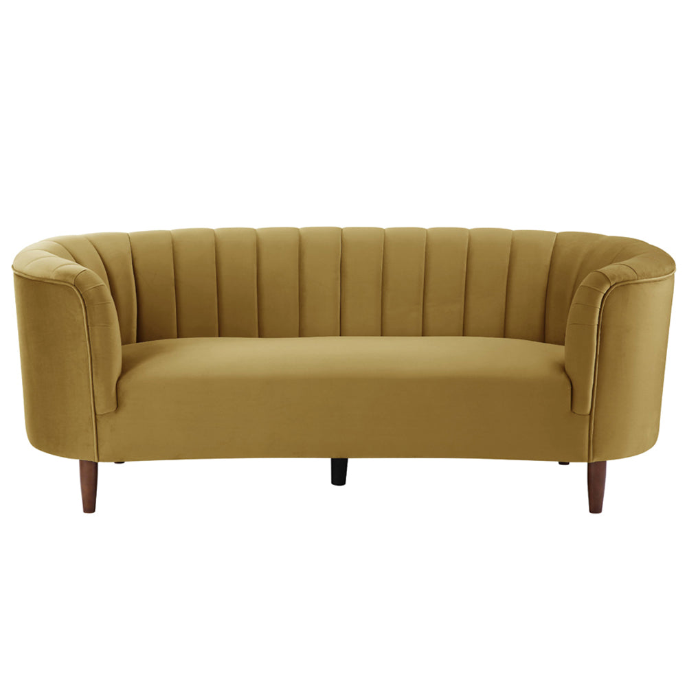 Millephri Olive Yellow Velvet Sofa