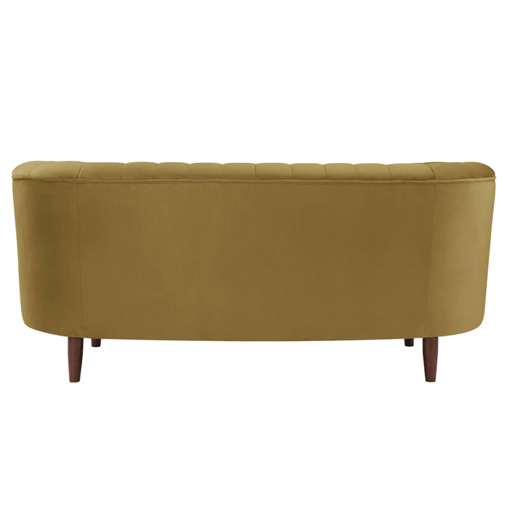 Millephri Olive Yellow Velvet Loveseat