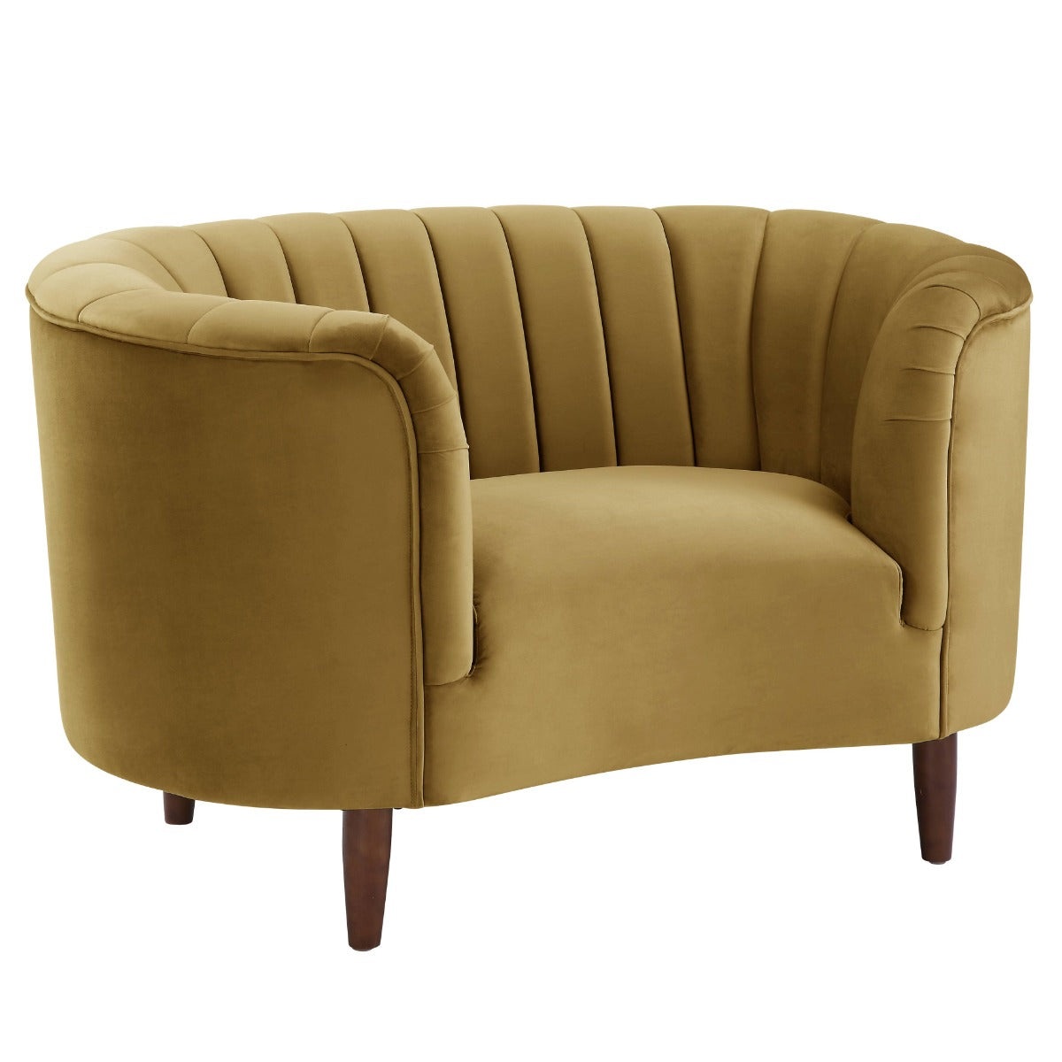 Millephri Olive Yellow Velvet Chair