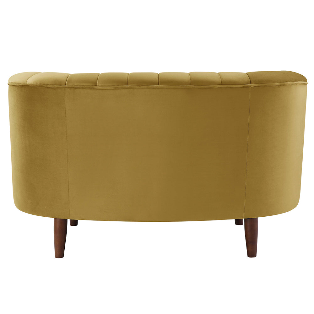 Millephri Olive Yellow Velvet Chair