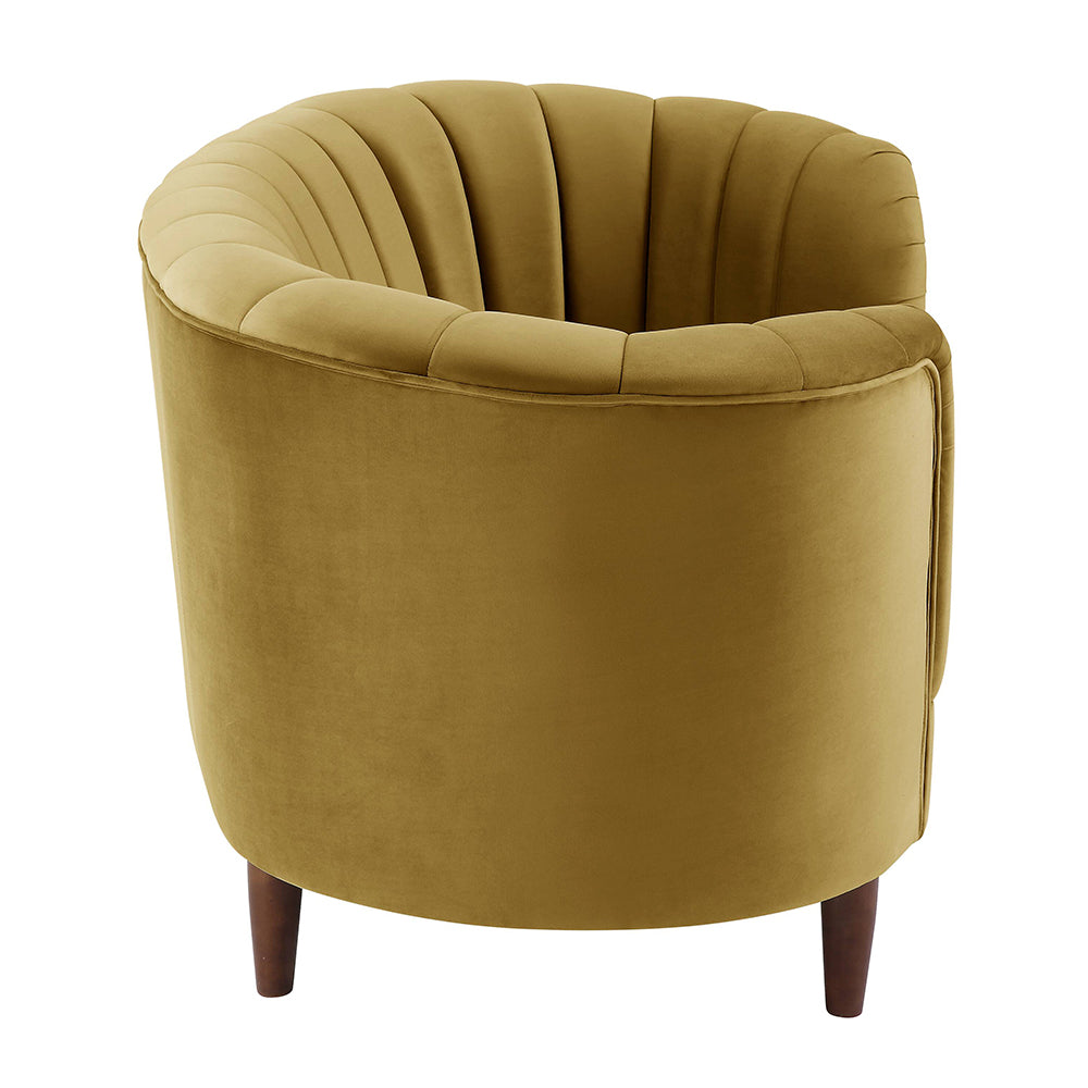 Millephri Olive Yellow Velvet Chair