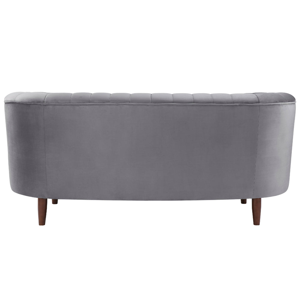 Millephri Gray Velvet Loveseat