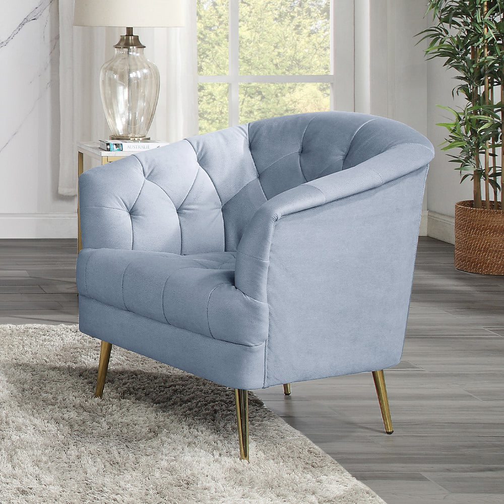 Bayram Light Gray Velvet Chair