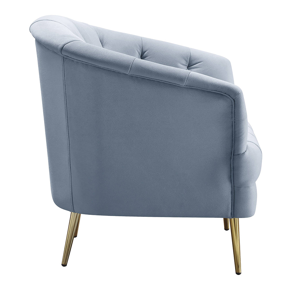 Bayram Light Gray Velvet Chair