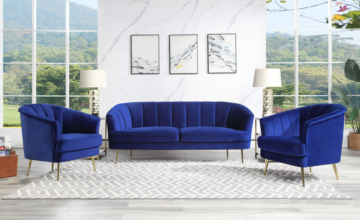 Eivor Blue Velvet Sofa