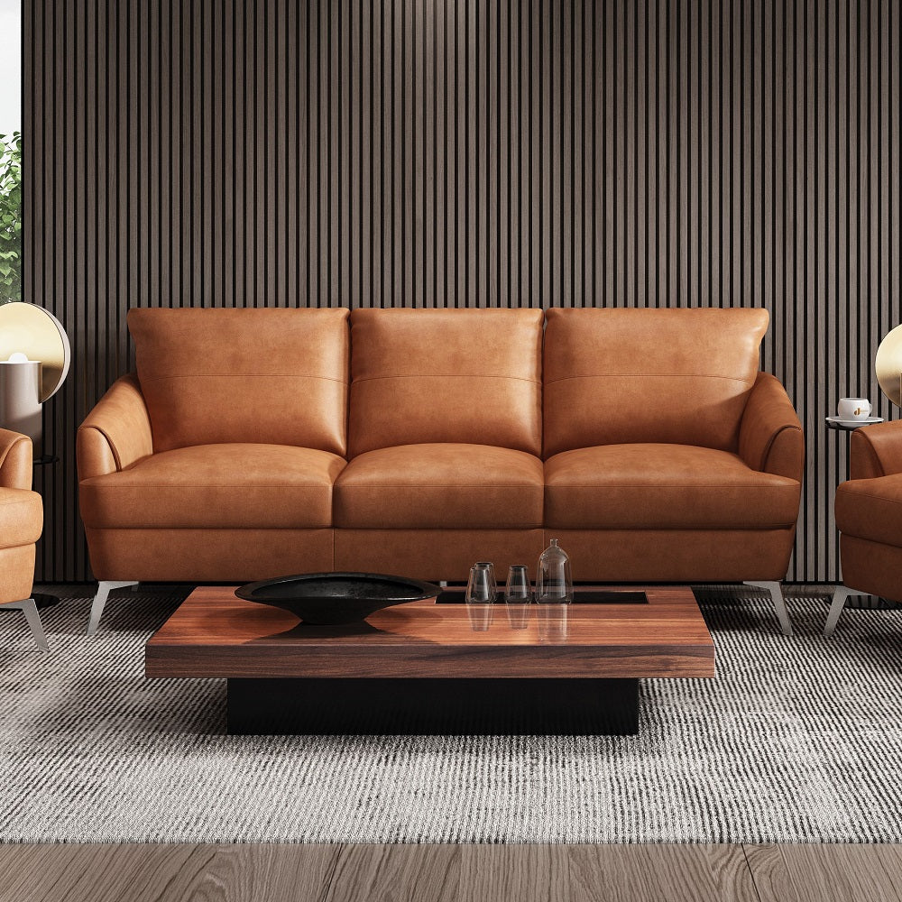 Safi Cappuccino Leather Sofa