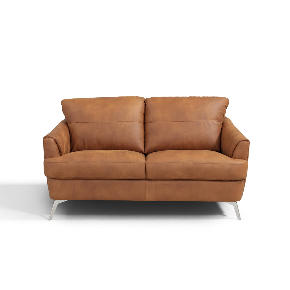 Safi Cappuccino Leather Loveseat