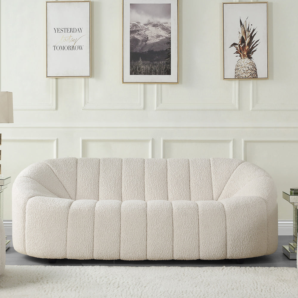 Osmash White Teddy Sherpa Sofa