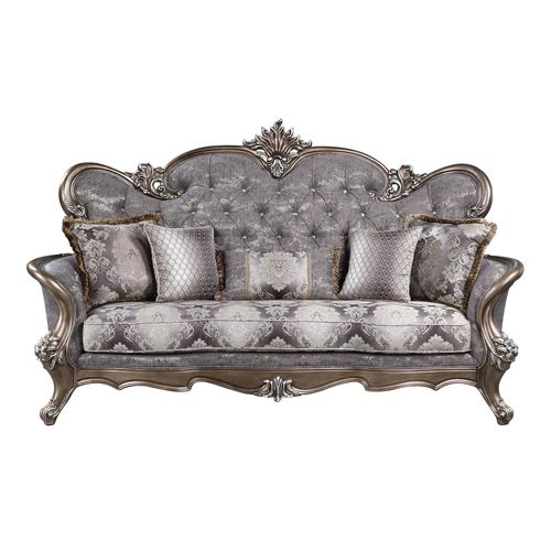 Elozzol Fabric & Antique Bronze Finish Sofa