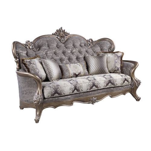 Elozzol Fabric & Antique Bronze Finish Sofa