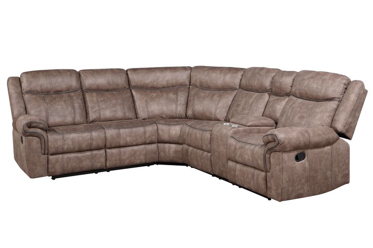 Dollum Two Tone Chocolate Velvet Sectional Sofa
