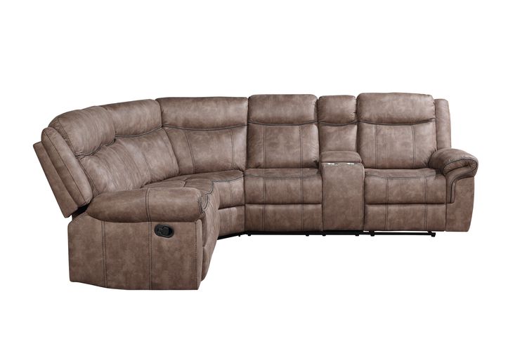 Dollum Two Tone Chocolate Velvet Sectional Sofa