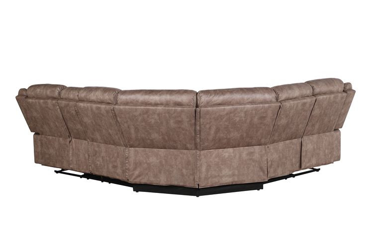 Dollum Two Tone Chocolate Velvet Sectional Sofa