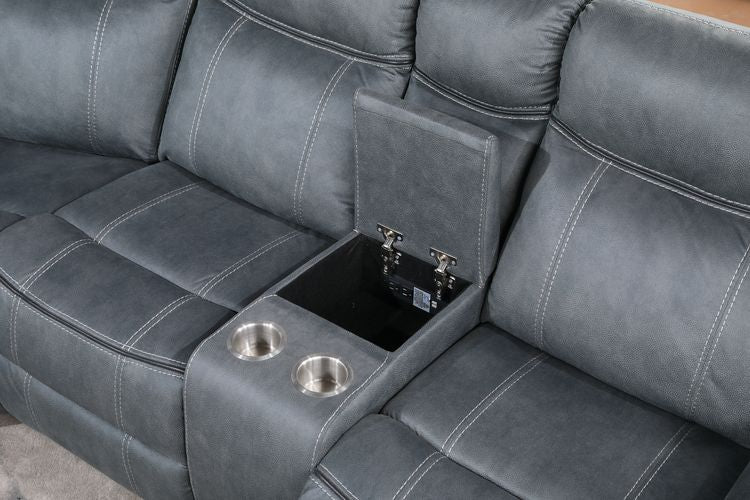 Dollum Two Tone Gray Velvet Sectional Sofa
