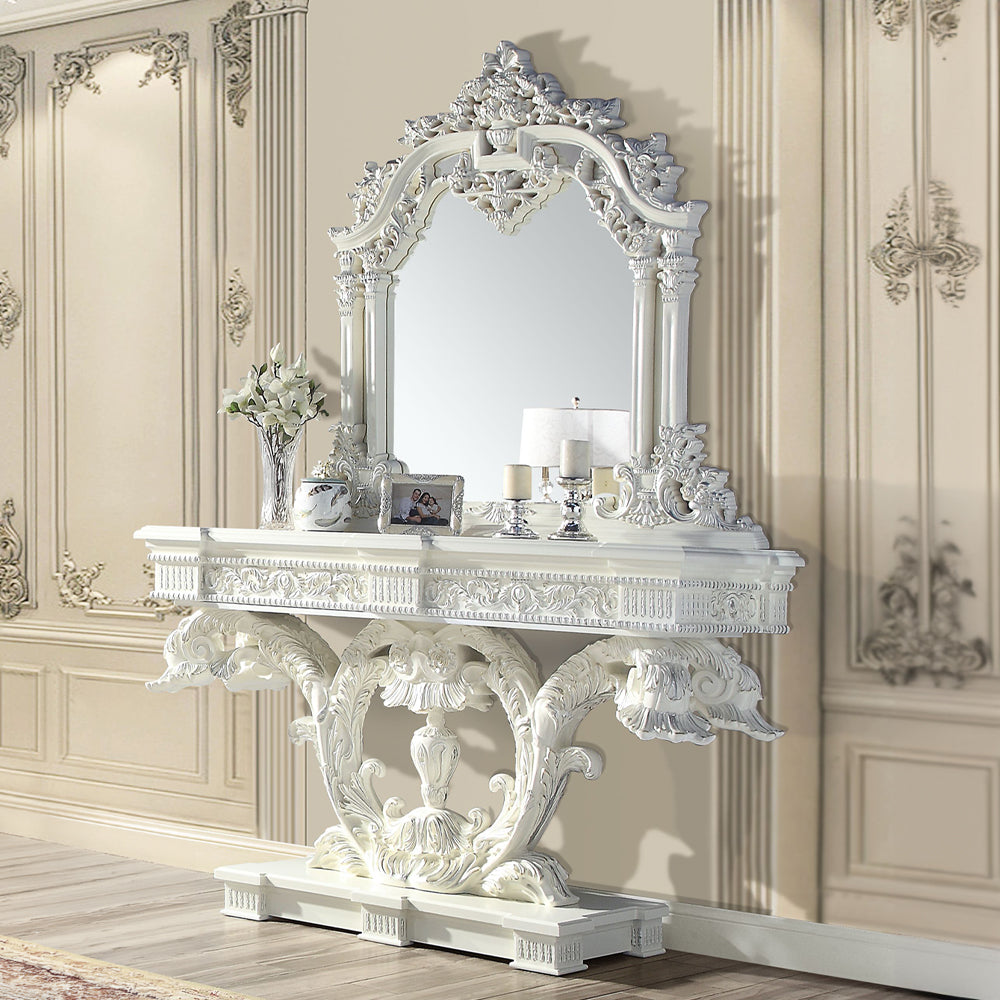 Vanaheim Antique White Finish Mirror
