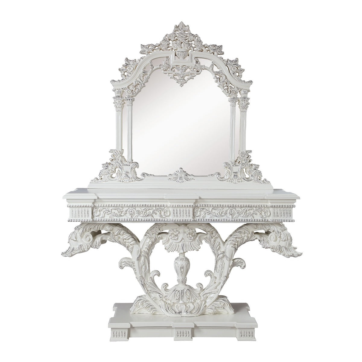 Vanaheim Antique White Finish Mirror