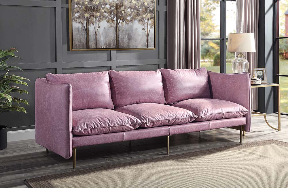 Metis Wisteria Top Grain Leather Sofa