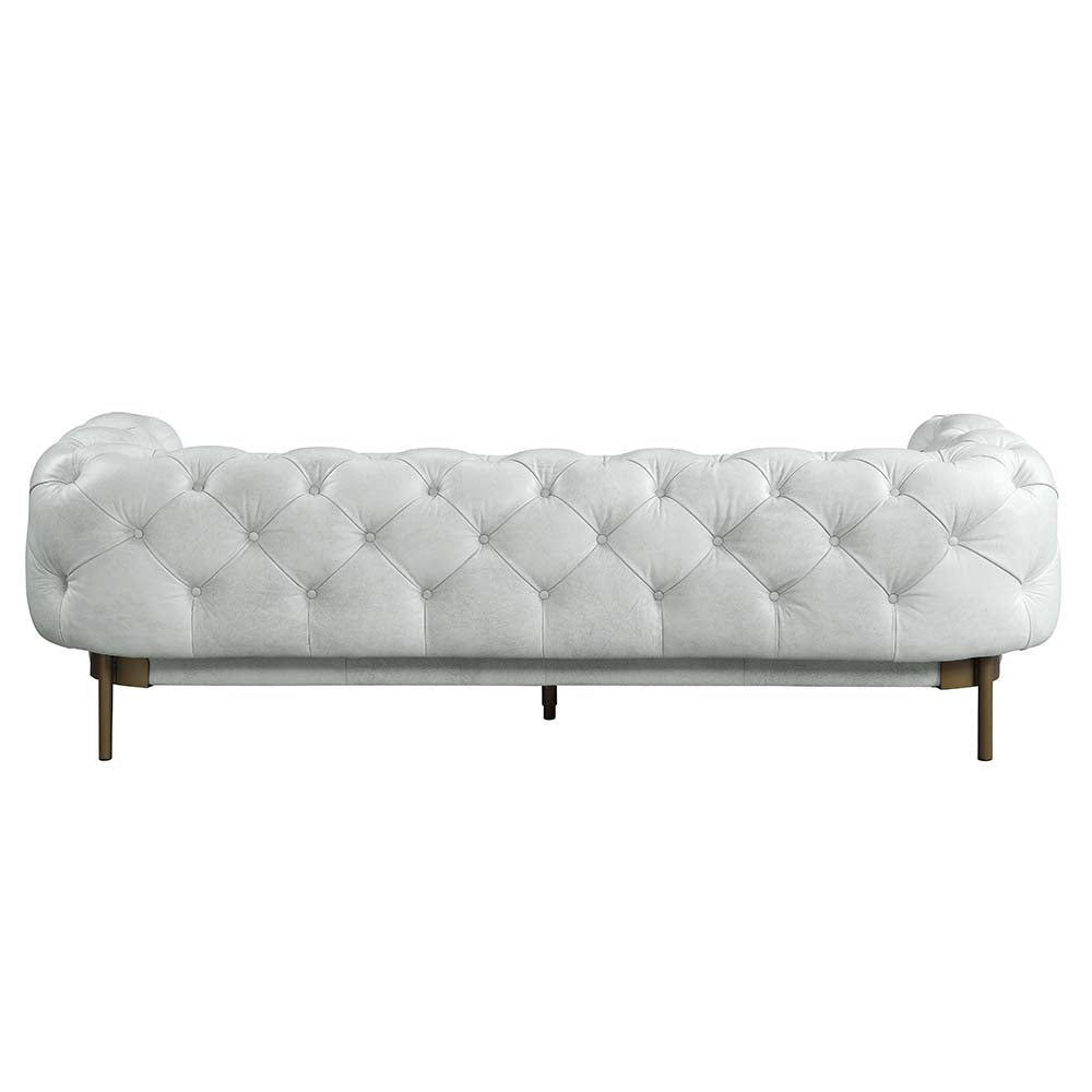 Ragle Vintage White Top Grain Leather Sofa