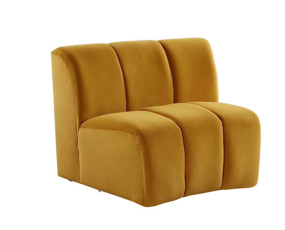 Felicia Yellow Velvet Sectional Sofa
