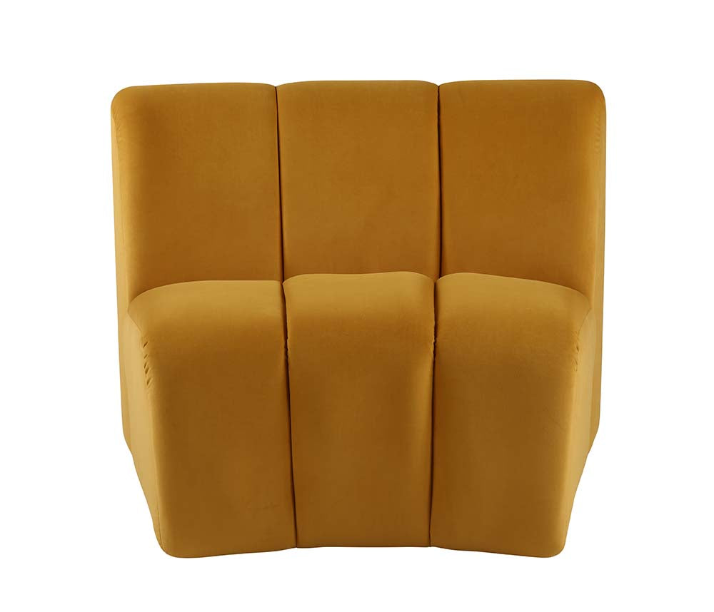 Felicia Yellow Velvet Sectional Sofa
