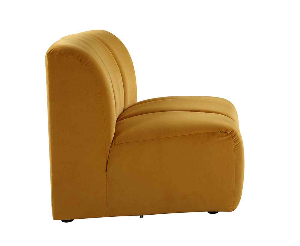 Felicia Yellow Velvet Sectional Sofa