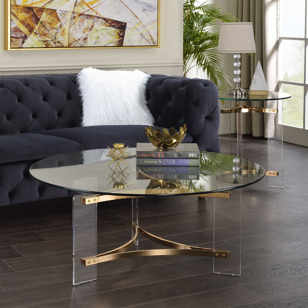 Sosi Gold Finish Coffee Table
