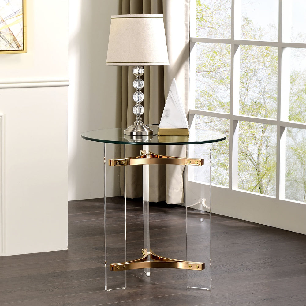 Sosi Gold Finish End Table