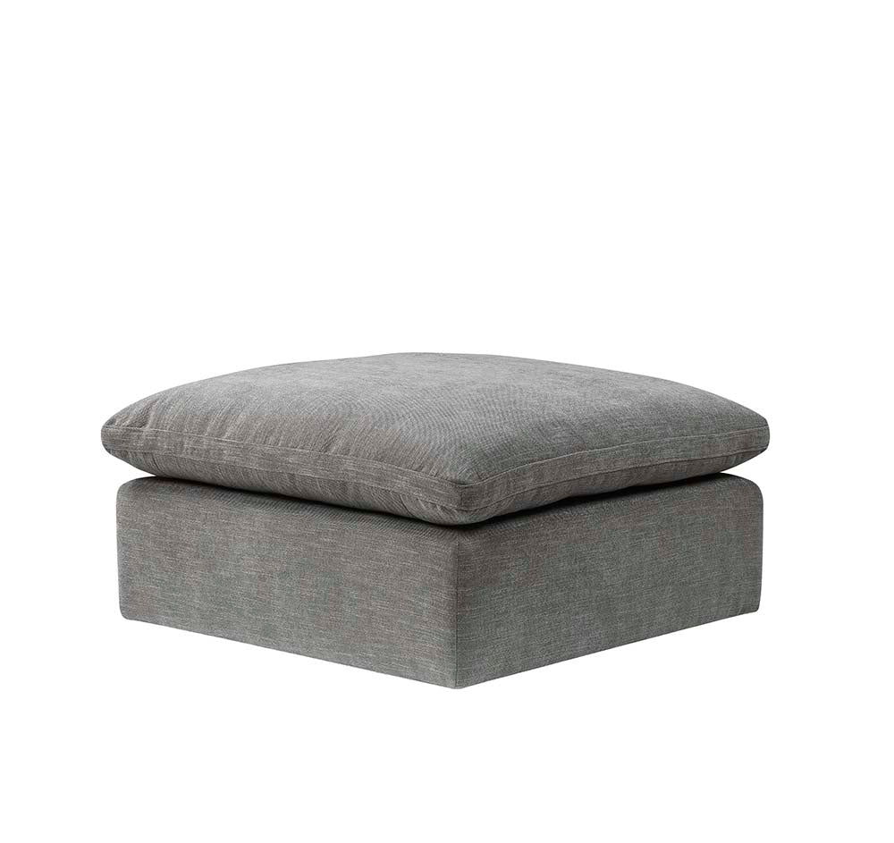 Naveen Gray Linen Ottoman