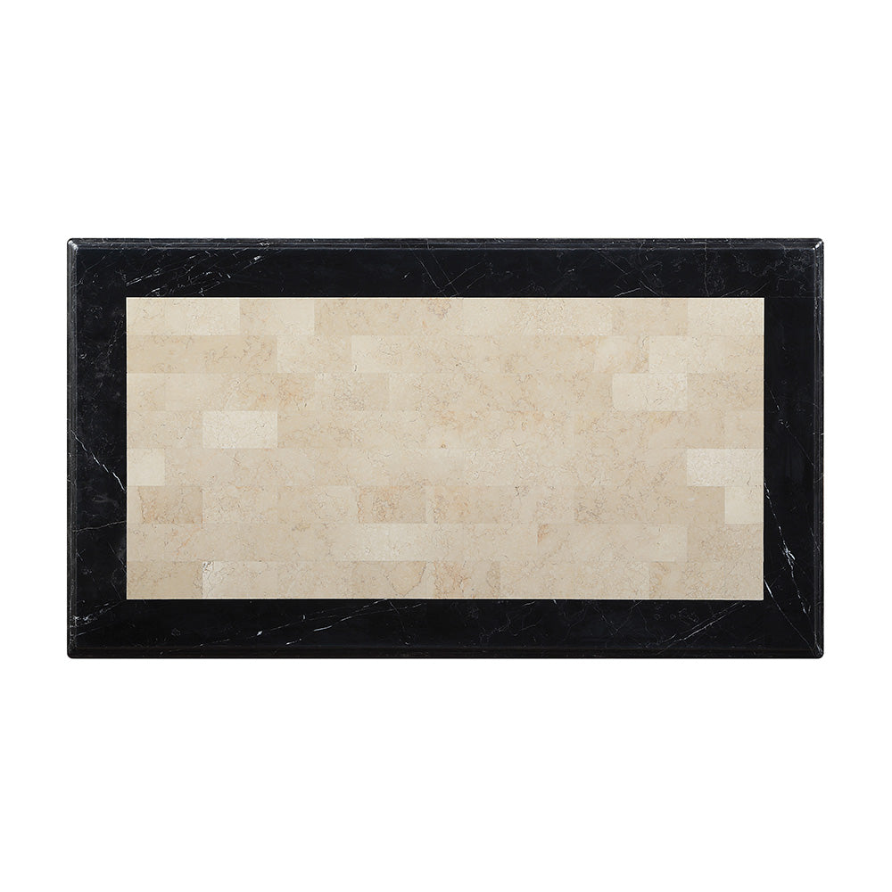 Tayden Marble Top & Black Finish Coffee Table