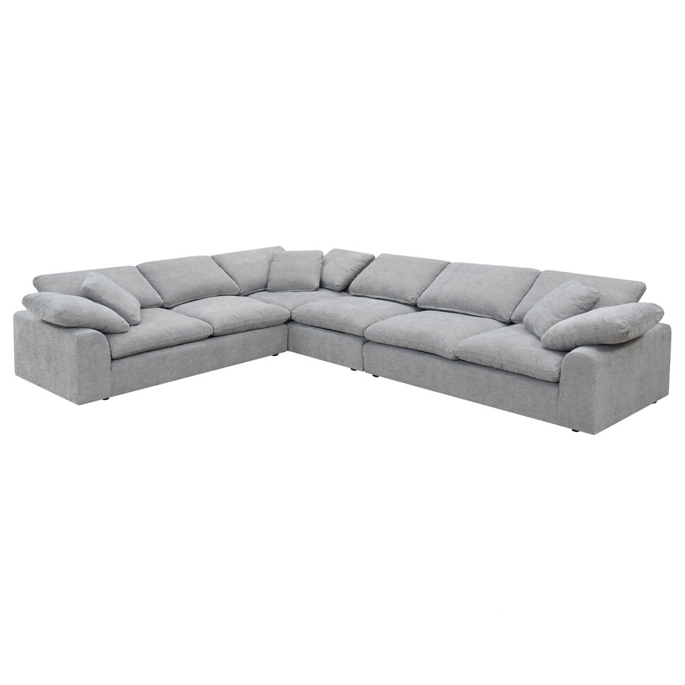 Naveen Gray Linen Sectional Sofa