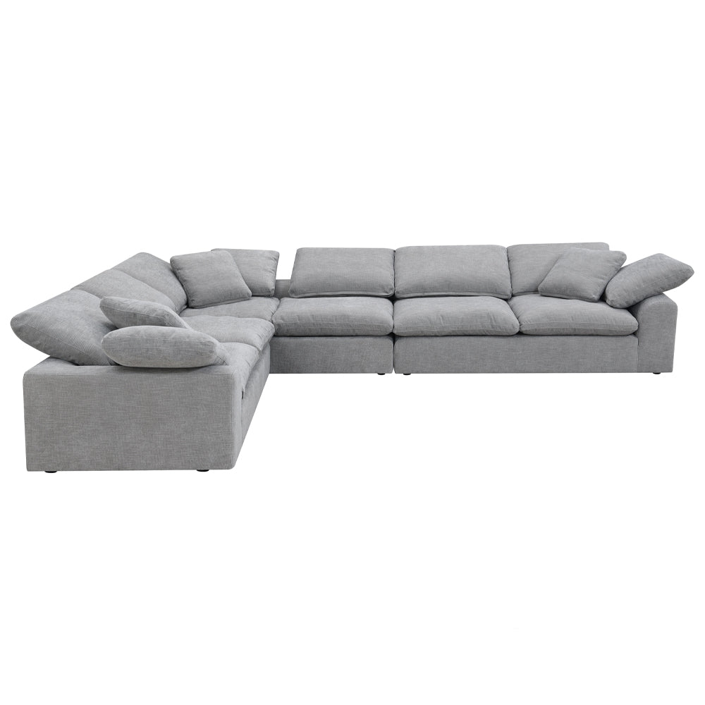 Naveen Gray Linen Sectional Sofa