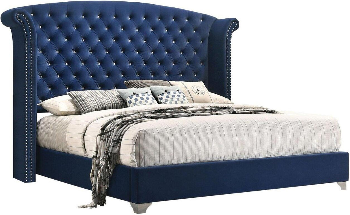 Melody Pacific Blue Upholstered Panel Bedroom Set