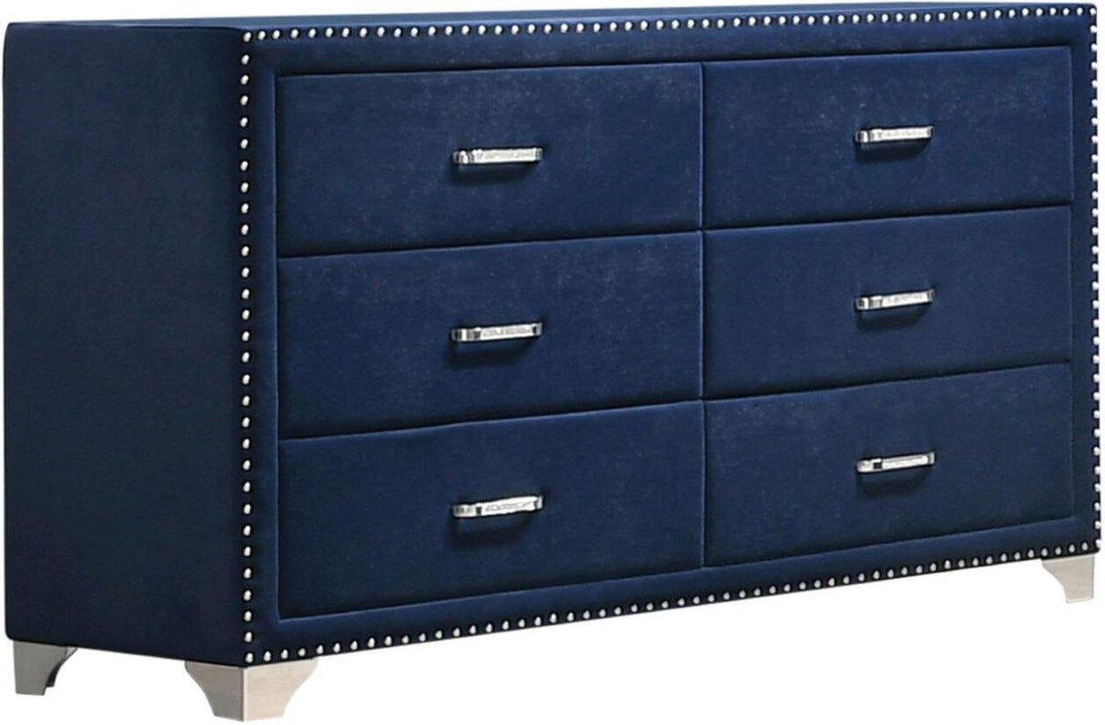 Melody Pacific Blue Upholstered Panel Bedroom Set