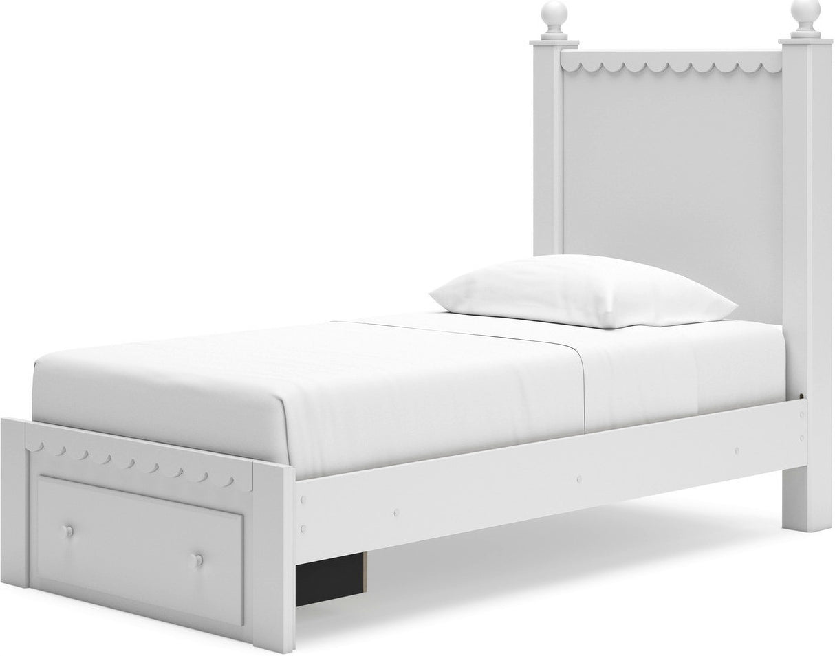 Mollviney Youth Panel Storage Bedroom Set In White