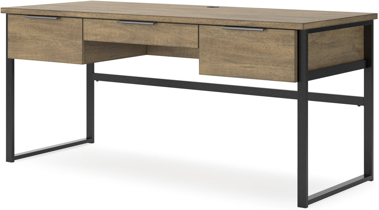 Montia 67 Inch Home Office Desk Set In Light Brown