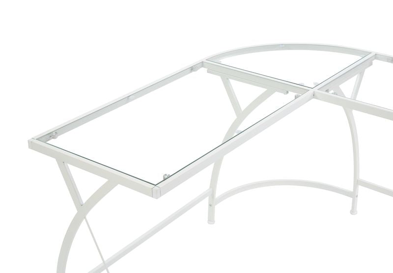 Janison Clear Glass Top & White Finish Desk
