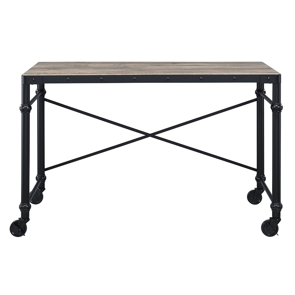 Oklarth Rustic Oak & Black Finish Writing Desk