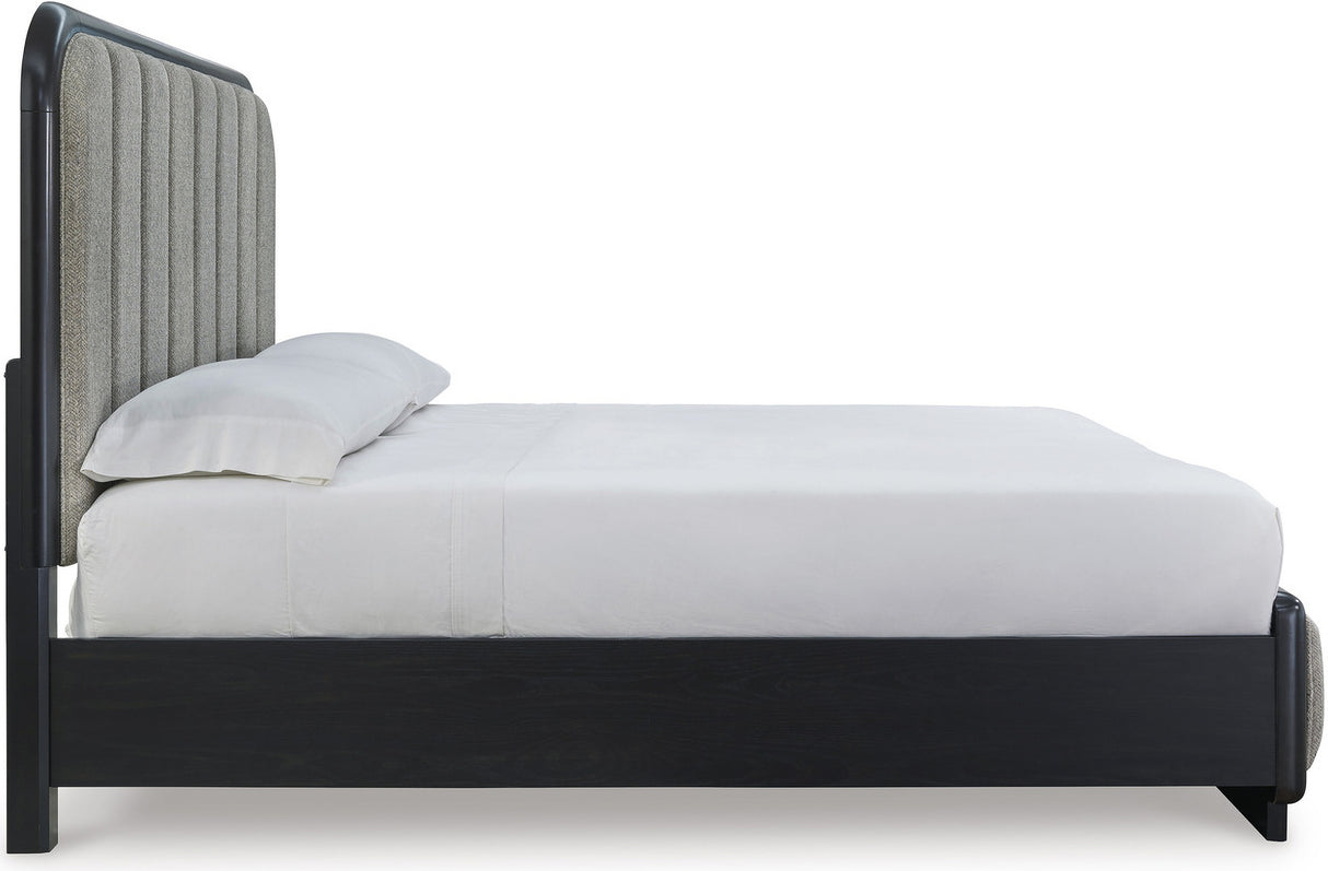 Rowanbeck Panel Bedroom Set In Black and Gray