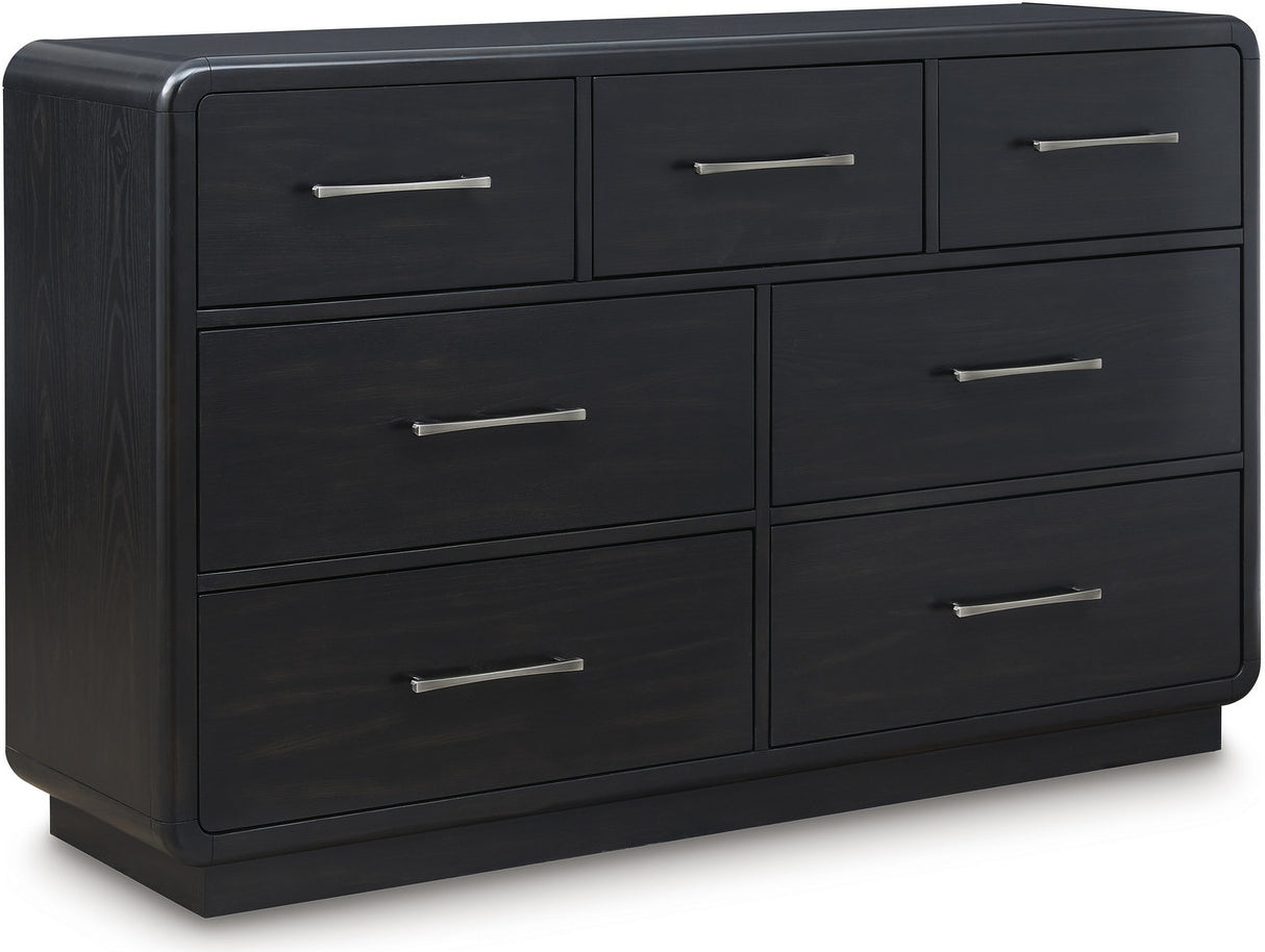 Rowanbeck Panel Bedroom Set In Black and Gray