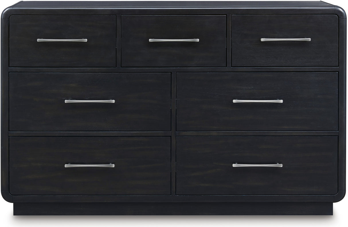 Rowanbeck Panel Bedroom Set In Black and Gray