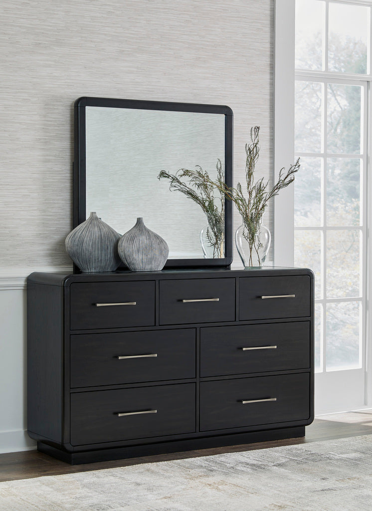 Rowanbeck Panel Bedroom Set In Black and Gray