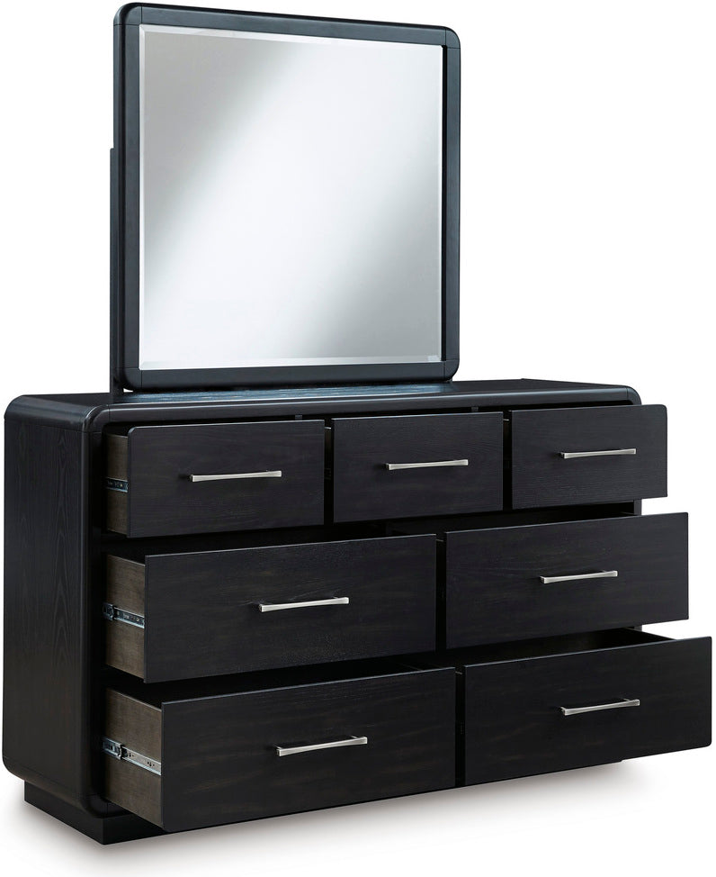 Rowanbeck Panel Bedroom Set In Black and Gray