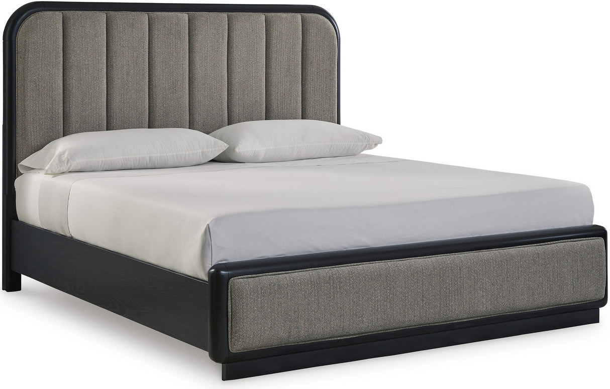 Rowanbeck Panel Bedroom Set In Black and Gray
