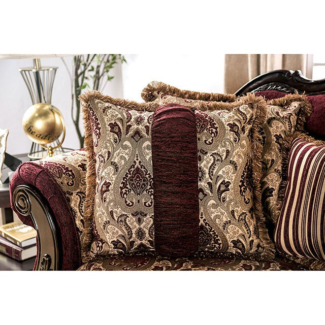 Matteo Burgundy/Brown Sofa