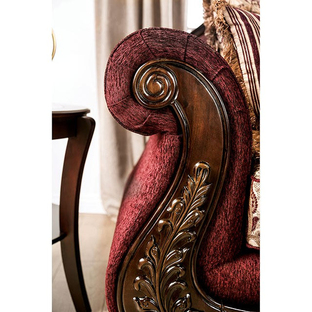 Matteo Burgundy/Brown Sofa