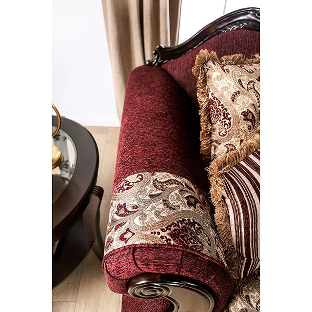 Matteo Burgundy/Brown Sofa