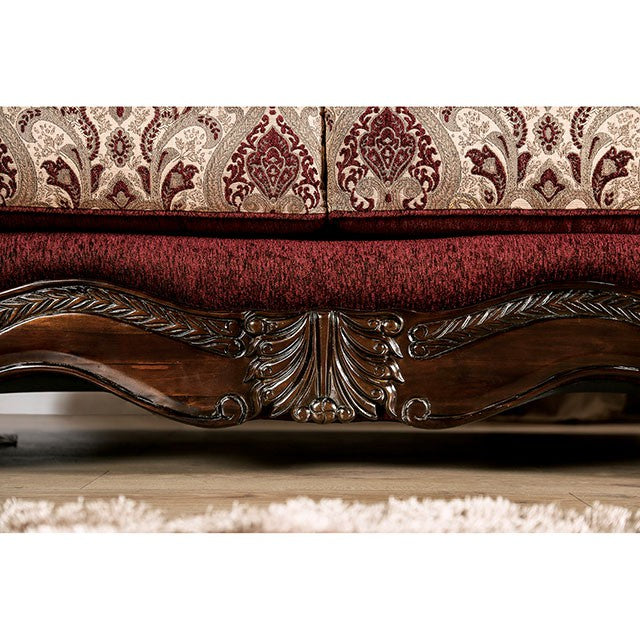 Matteo Burgundy/Brown Sofa