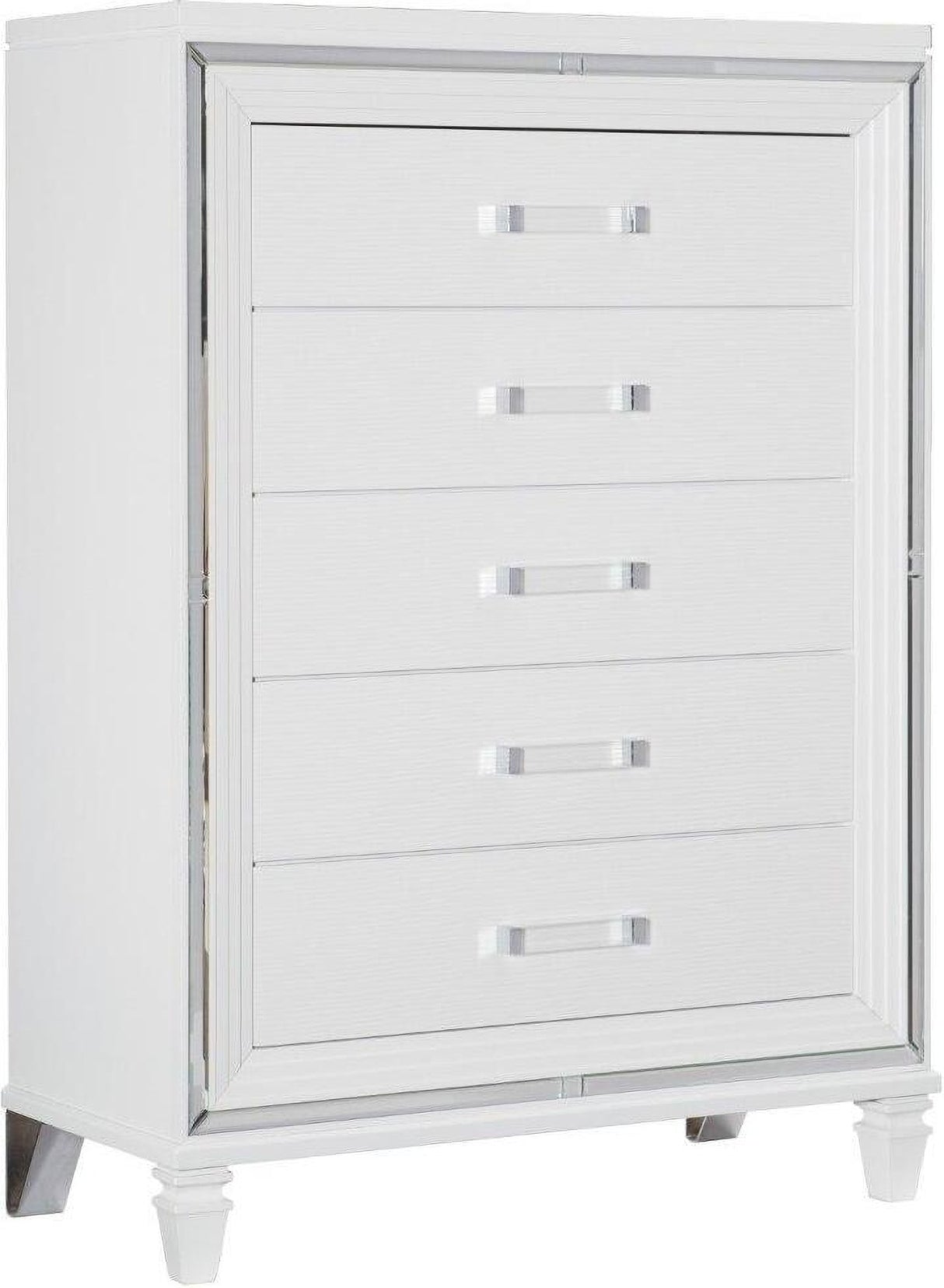 Tamsin White Metallic Storage Platform Bedroom Set