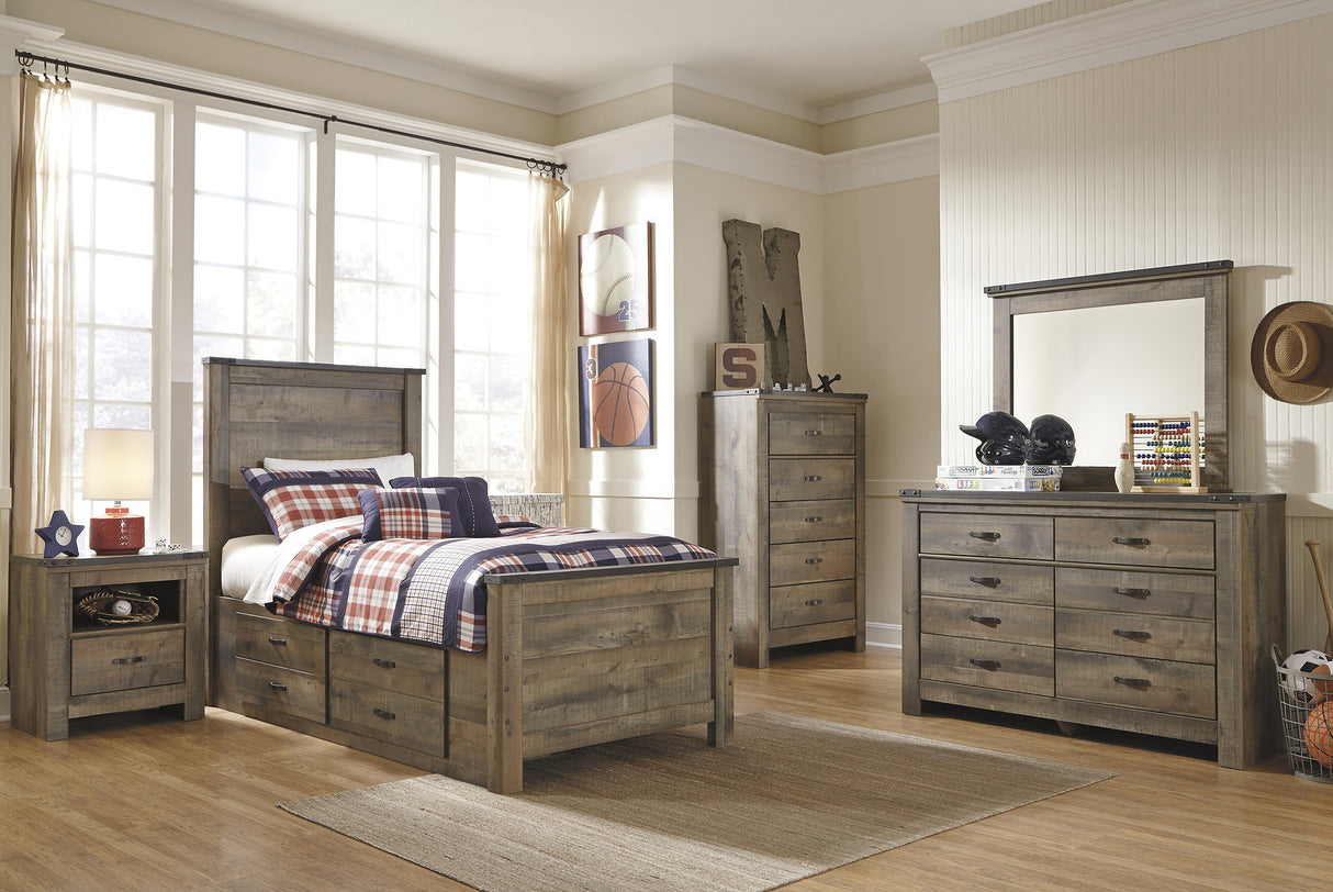Trinell Brown Youth Panel Bedroom Set with Drawer Storage